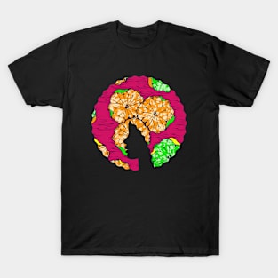 Afro Hair Woman with African Pattern, Black History T-Shirt